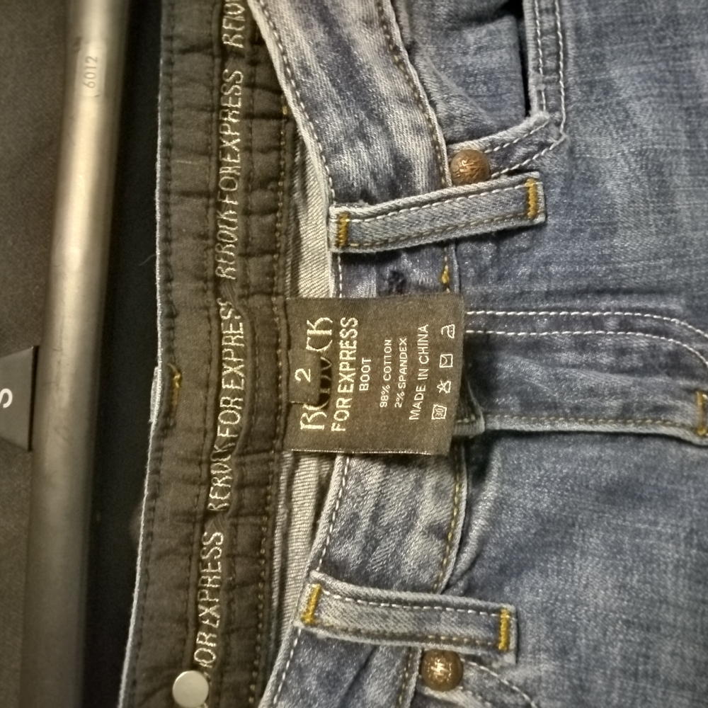 Rerock For Express Blue Jeans Boot 🥾 Cut Size 2